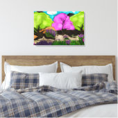 コットンキャンディツリーズ抽象芸術アート キャンバスプリント (インサイチュ (寝室))