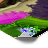 コットンキャンディツリーズ抽象芸術アート ポスター (角)