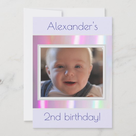 コットンキャンディネオンデザイン写真招待状 招待状 (正面)