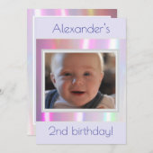 コットンキャンディネオンデザイン写真招待状 招待状 (正面/裏面)