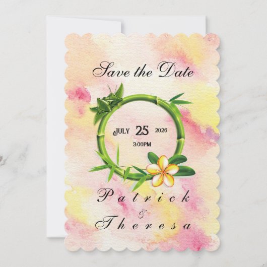 コットンキャンディバンブーフラット結婚式招待状 招待状 (正面)