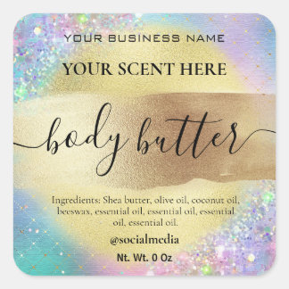 コットンキャンディパステル金ゴールド体バターラベル スクエアシール