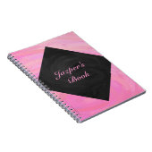 コットンキャンディピンクとブラックモノグラム ノートブック (右側)