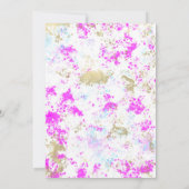 コットンキャンディピンクブルースウィート16誕生日パーティー 招待状 (裏面)