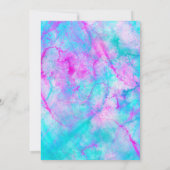 コットンキャンディピンク&ブルーウォーターカラースウィート16パーティー 招待状 (裏面)