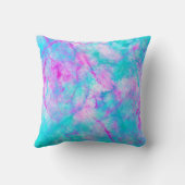 コットンキャンディピンク&ブルーウォーター色の洗い流し汚れ クッション (裏面)