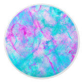 コットンキャンディピンク&ブルーウォーター色の洗い流し汚れ セラミックノブ (正面)