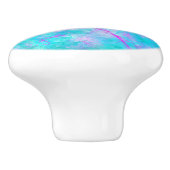 コットンキャンディピンク&ブルーウォーター色の洗い流し汚れ セラミックノブ (側面)