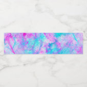 コットンキャンディピンク&ブルーウォーター色の洗い流し汚れ ペットボトルラベル (シングルラベル)