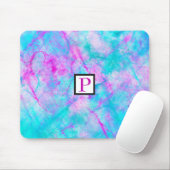 コットンキャンディピンク&ブルーウォーター色の洗い流し汚れ マウスパッド (マウス)