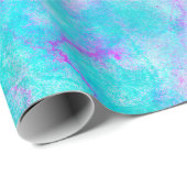 コットンキャンディピンク&ブルーウォーター色の洗い流し汚れ ラッピングペーパー (ロールコーナー)
