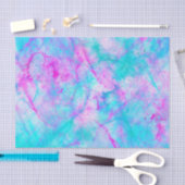 コットンキャンディピンク&ブルーウォーター色の洗い流し汚れ 薄葉紙 (クラフト)