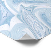 コットンキャンディブルー抽象芸術 ポスター (角)