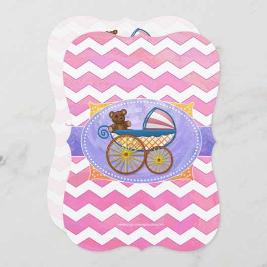 コットンキャンディベビー物 招待状 (正面/裏面)