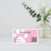 コットンキャンディポープリントQRコードペットシッター歩く 名刺 (スタンド正面)