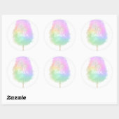 コットンキャンディレインボーグリッターかわいい ラウンドシール (シート)