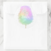 コットンキャンディレインボーグリッターかわいい ラウンドシール (バッグ)