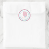 コットンキャンディーシール – ピンクとブルー ラウンドシール (バッグ)