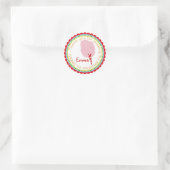 コットンキャンディーシール – ピンク ラウンドシール (バッグ)