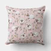 コットンキャンディーピンクに羊を数える クッション (正面)