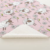 コットンキャンディーピンクに羊を数える シェルパブランケット (3/4)