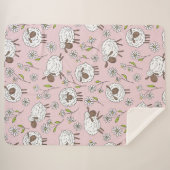 コットンキャンディーピンクに羊を数える シェルパブランケット (正面(横))