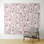 コットンキャンディーピンクに羊を数える タペストリー (インサイチュ(横))