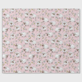 コットンキャンディーピンクに羊を数える ラッピングペーパー (フラット)