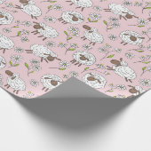 コットンキャンディーピンクに羊を数える ラッピングペーパー (角)