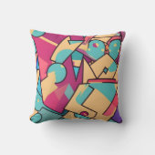 コットンキャンディ抽象芸術アート クッション (正面)