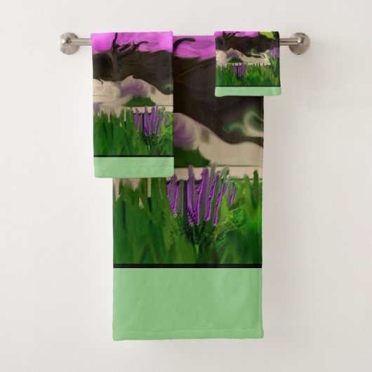 コットンキャンディ抽象芸術アート バスタオルセット (インサイチュ)