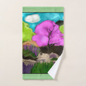 コットンキャンディ抽象芸術アート バスタオルセット (ハンドタオル)