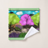 コットンキャンディ抽象芸術アート バスタオルセット (ウォッシュタオル)