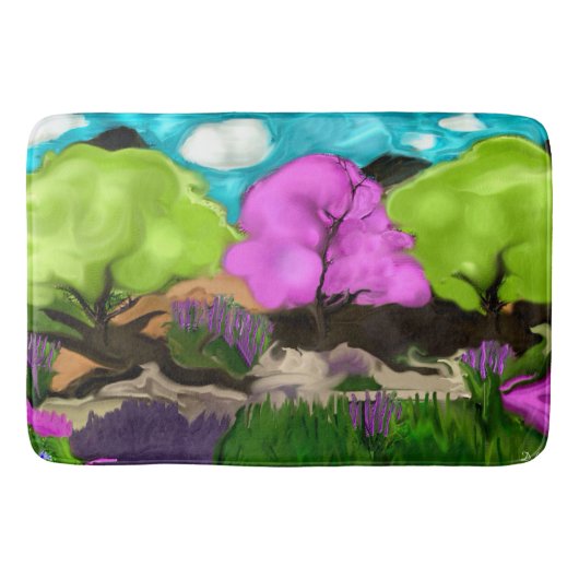 コットンキャンディ抽象芸術アート バスマット (正面)