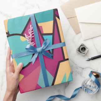 コットンキャンディ抽象芸術アート ラッピングペーパー