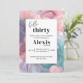 コットンキャンディ抽象芸術30歳の誕生日パーティー 招待状 (スタンド正面)