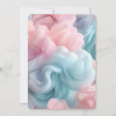 コットンキャンディ抽象芸術40歳の誕生日パーティー 招待状 (裏面)