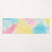 コットンキャンディ絞り染めパタパーソナライズされたーン ヨガマット (正面(横))