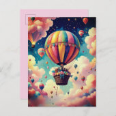 コットンキャンディSkYを介して急上昇する熱気球 ポストカード (正面/裏面)