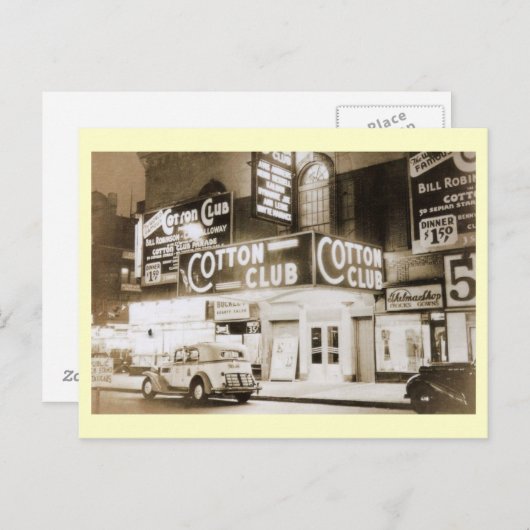 コットンクラブニューヨークシティヴィンテージ ポストカード (正面/裏面)