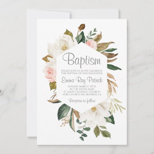 コットングリーンリーバプテスマ招待状 招待状 (正面)