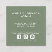 コットングリーンリーリースタイポグラフィ スクエア名刺 (裏面)