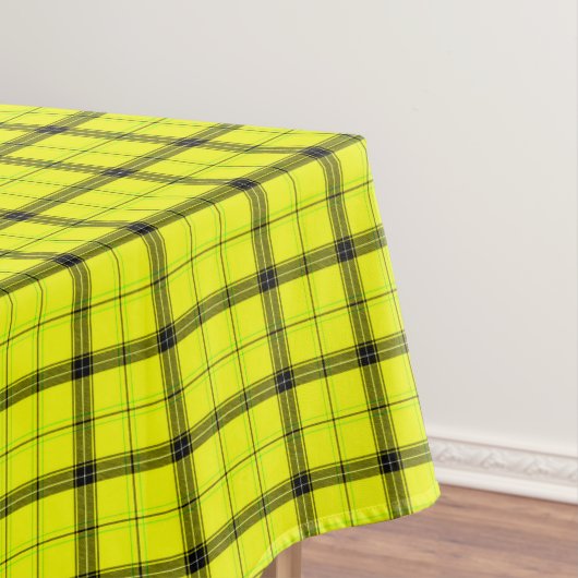 コットンチェックとブラックライン | イエロータータンチェックプレイド テーブルクロス (インサイチュ)
