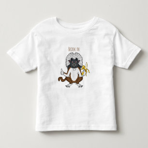 コットントップタマリンモンキーマンガイラストレーション トドラーTシャツ