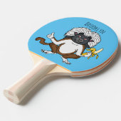 コットントップタマリンモンキーマンガイラストレーション 卓球ラケット (正面アングル)