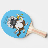 コットントップタマリンモンキーマンガイラストレーション 卓球ラケット (横)