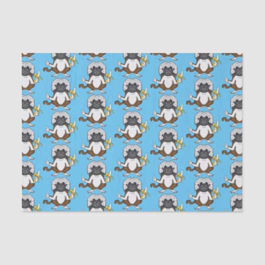 コットントップタマリンモンキーマンガイラストレーション 薄葉紙 (正面)