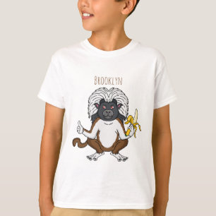 コットントップタマリンモンキーマンガイラストレーション Tシャツ