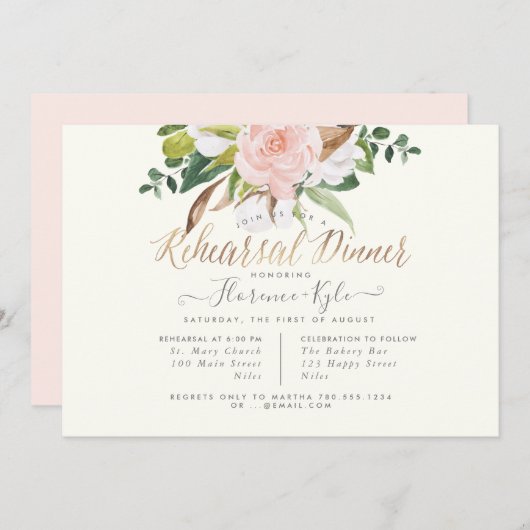 コットンバラマグノリアリハーサルディナー 招待状 (正面/裏面)