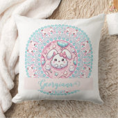 コットンパーソナライズされたキャンディかわいいバニードットマンダラ クッション (ブランケット)